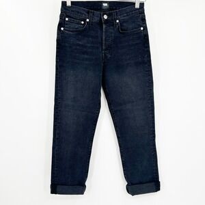 EDWIN Womens Hana Goth Organic Cotton Blend Straight‎ Leg Cuffed Denim Jeans 26